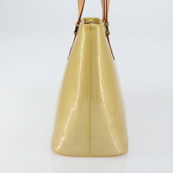 LOUIS VUITTON Monogram Vernis Houston Hand Bag Beige M91004 LV Auth ka558
