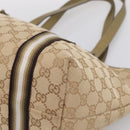 GUCCI GG Canvas Sherry Line Hand Bag Beige Gold 137396 Auth ka5582-9