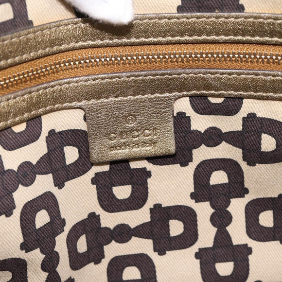 GUCCI GG Canvas Sherry Line Hand Bag Beige Gold 137396 Auth ka5582