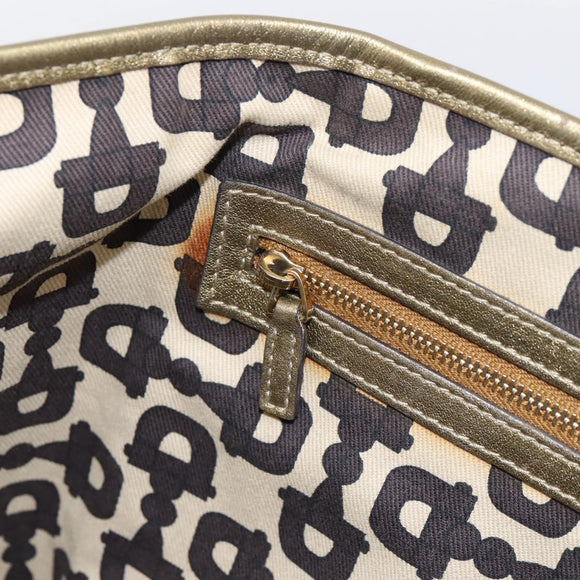 GUCCI GG Canvas Sherry Line Hand Bag Beige Gold 137396 Auth ka5582