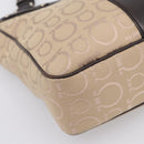 Salvatore Ferragamo Gancini Tote Bag Canvas Beige Silver Auth ka5583A-14