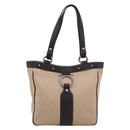 Salvatore Ferragamo Gancini Tote Bag Canvas Beige Silver Auth ka5583A-13