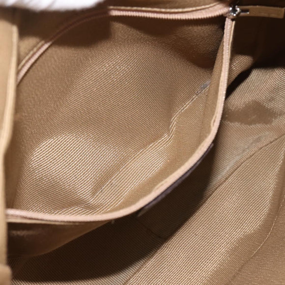 Salvatore Ferragamo Gancini Tote Bag Canvas Beige Silver Auth ka5583A