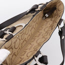 Salvatore Ferragamo Gancini Tote Bag Canvas Beige Silver Auth ka5583A-6