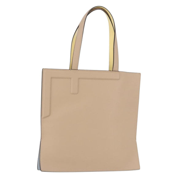 FENDI Tote Bag Leather Yellow Auth ka5585V