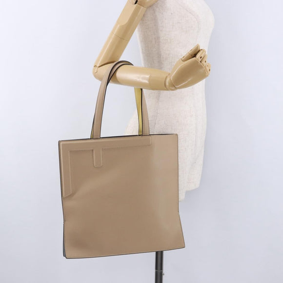 FENDI Tote Bag Leather Yellow Auth ka5585V