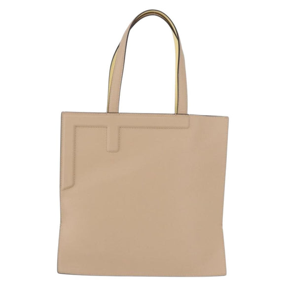 FENDI Tote Bag Leather Yellow Auth ka5585V