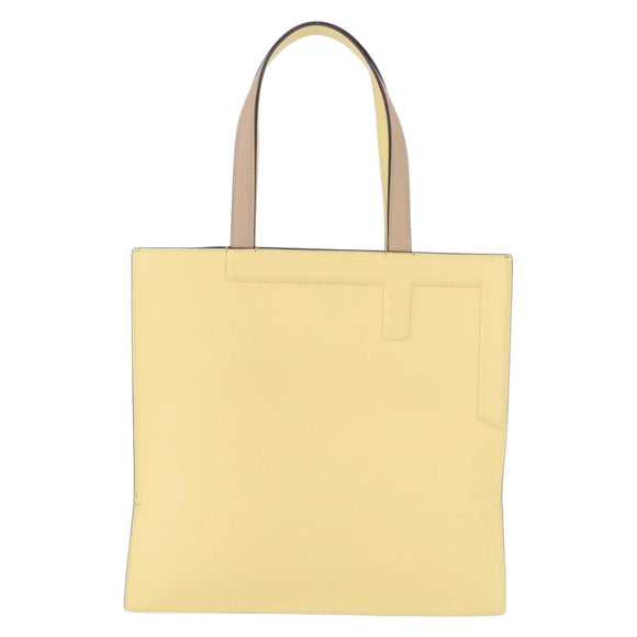 FENDI Tote Bag Leather Yellow Auth ka5585V