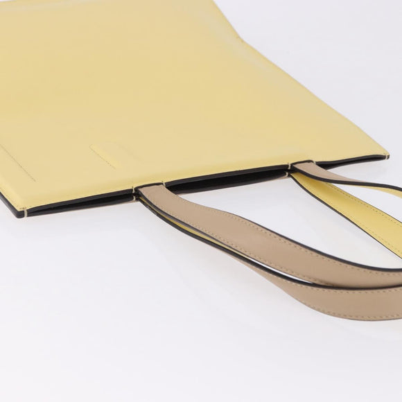 FENDI Tote Bag Leather Yellow Auth ka5585V