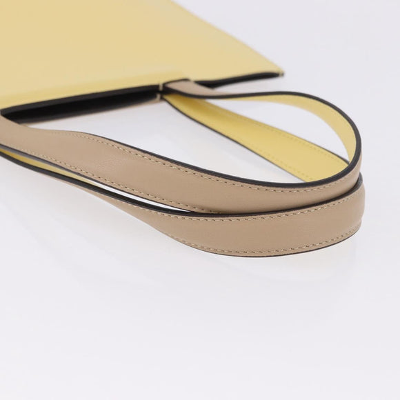 FENDI Tote Bag Leather Yellow Auth ka5585V