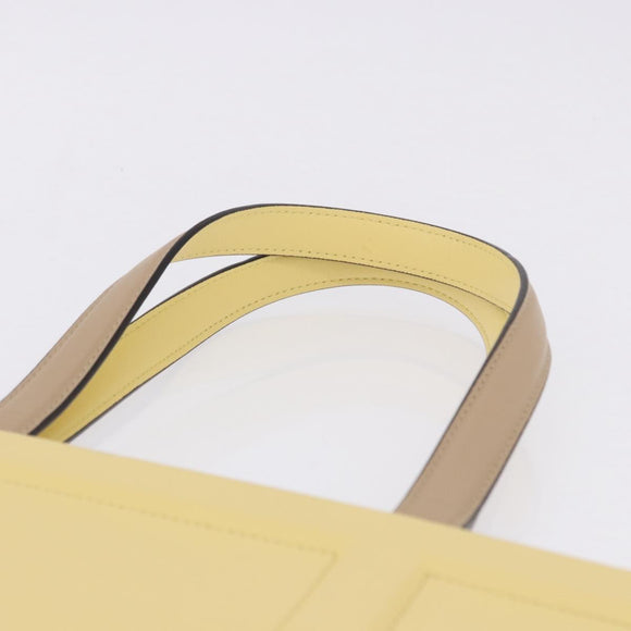 FENDI Tote Bag Leather Yellow Auth ka5585V