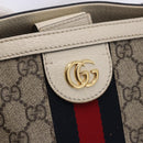 GUCCI GG Supreme Sherry Line Tote Bag PVC Beige Gold 631685 Auth ka5586-17