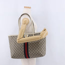 GUCCI GG Supreme Sherry Line Tote Bag PVC Beige Gold 631685 Auth ka5586-23
