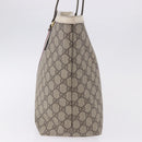 GUCCI GG Supreme Sherry Line Tote Bag PVC Beige Gold 631685 Auth ka5586-4