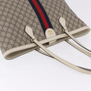 GUCCI GG Supreme Sherry Line Tote Bag PVC Beige Gold 631685 Auth ka5586-6