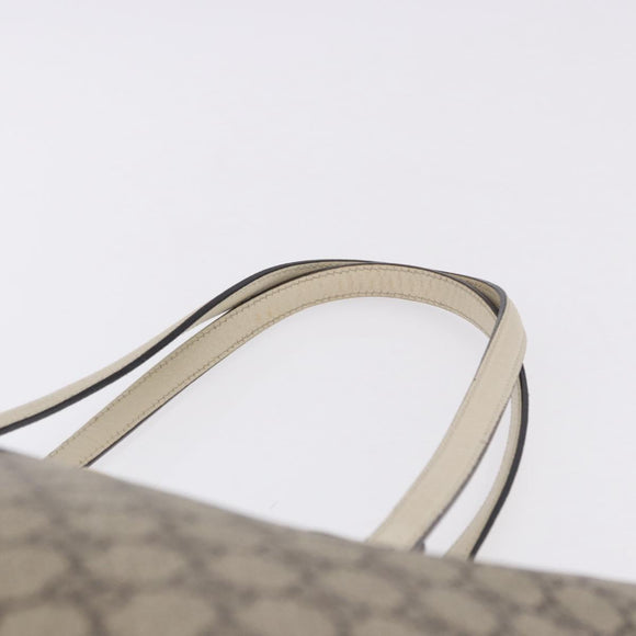 GUCCI GG Supreme Sherry Line Tote Bag PVC Beige Gold 631685 Auth ka5586