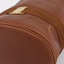Salvatore Ferragamo Vala Backpack Leather Brown Gold Auth ka5589-14