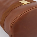 Salvatore Ferragamo Vala Backpack Leather Brown Gold Auth ka5589-15