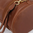 Salvatore Ferragamo Vala Backpack Leather Brown Gold Auth ka5589-9