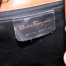 Salvatore Ferragamo Vala Backpack Leather Brown Gold Auth ka5589-12