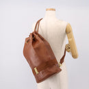 Salvatore Ferragamo Vala Backpack Leather Brown Gold Auth ka5589-21