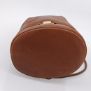 Salvatore Ferragamo Vala Backpack Leather Brown Gold Auth ka5589-5