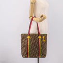 Christian Dior Trotter Canvas Tote Bag PVC Beige Silver Auth ka5591V-22