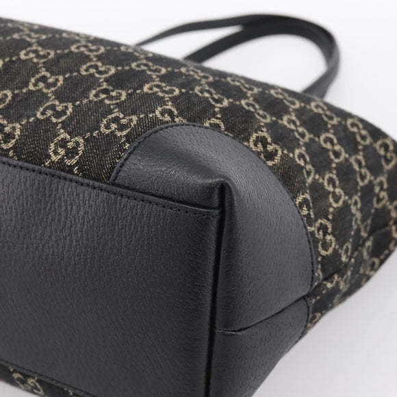 GUCCI GG Supreme Tote Bag Black Gold 631685 Auth ka5593M