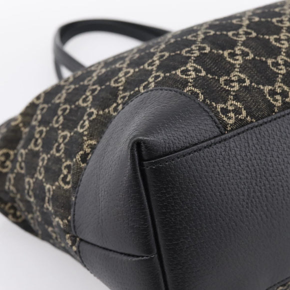 GUCCI GG Supreme Tote Bag Black Gold 631685 Auth ka5593M