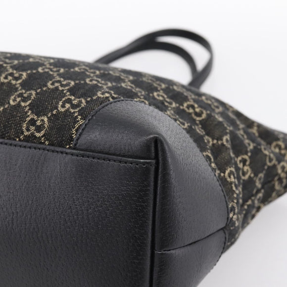GUCCI GG Supreme Tote Bag Black Gold 631685 Auth ka5593M