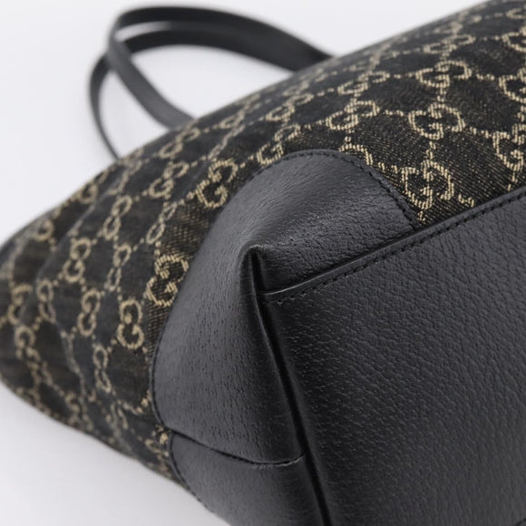 GUCCI GG Supreme Tote Bag Black Gold 631685 Auth ka5593M