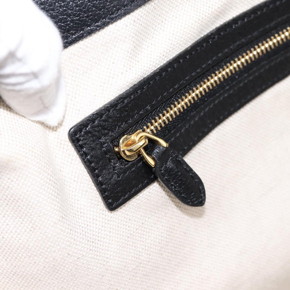 GUCCI GG Supreme Tote Bag Black Gold 631685 Auth ka5593M