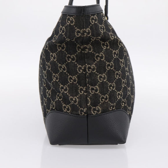 GUCCI GG Supreme Tote Bag Black Gold 631685 Auth ka5593M