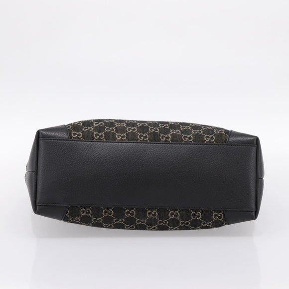 GUCCI GG Supreme Tote Bag Black Gold 631685 Auth ka5593M