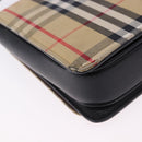 BURBERRY Nova Check Shoulder Bag Canvas Beige Gold Auth ka5594-13