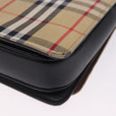 BURBERRY Nova Check Shoulder Bag Canvas Beige Gold Auth ka5594-14