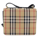 BURBERRY Nova Check Shoulder Bag Canvas Beige Gold Auth ka5594-3