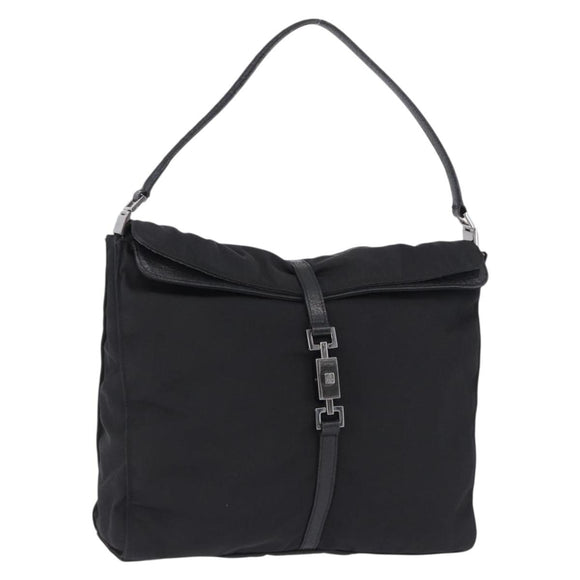 GUCCI GG Canvas Jackie Shoulder Bag Black Silver 001 3355 2123 Auth ka5595