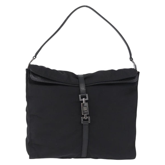 GUCCI GG Canvas Jackie Shoulder Bag Black Silver 001 3355 2123 Auth ka5595