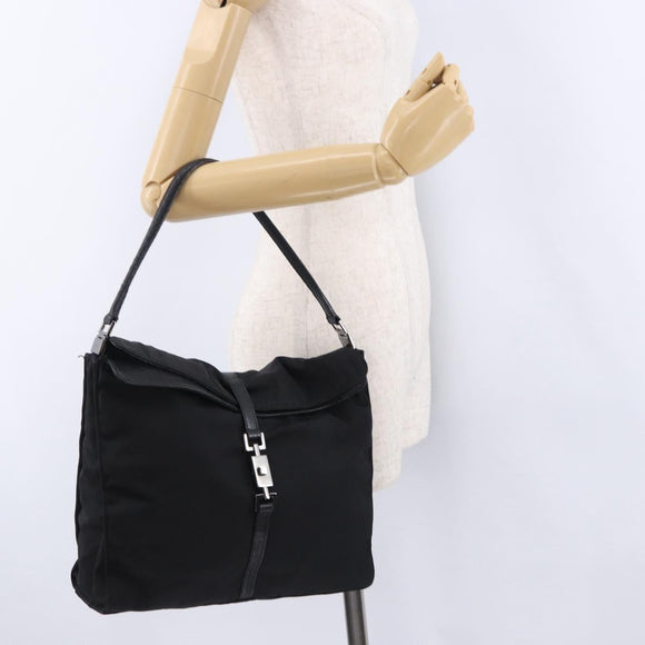 GUCCI GG Canvas Jackie Shoulder Bag Black Silver 001 3355 2123 Auth ka5595