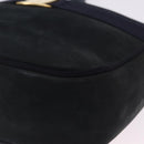 Salvatore Ferragamo Vala Shoulder Bag Suede Navy Gold Auth ka5596-11