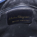 Salvatore Ferragamo Vala Shoulder Bag Suede Navy Gold Auth ka5596-16