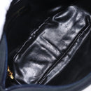 Salvatore Ferragamo Vala Shoulder Bag Suede Navy Gold Auth ka5596-17