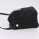 Salvatore Ferragamo Vala Shoulder Bag Suede Navy Gold Auth ka5596-5