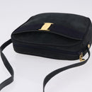 Salvatore Ferragamo Vala Shoulder Bag Suede Navy Gold Auth ka5596-6
