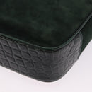 Salvatore Ferragamo Gancini Bag Leather embossed Green Gold Auth ka5598A-16