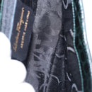 Salvatore Ferragamo Gancini Bag Leather embossed Green Gold Auth ka5598A-11