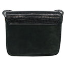 Salvatore Ferragamo Gancini Bag Leather embossed Green Gold Auth ka5598A-2