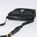 Salvatore Ferragamo Gancini Bag Leather embossed Green Gold Auth ka5598A-6