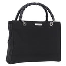 GUCCI Bamboo Tote Bag Canvas Black Silver 002 1016 Auth ka5599-1